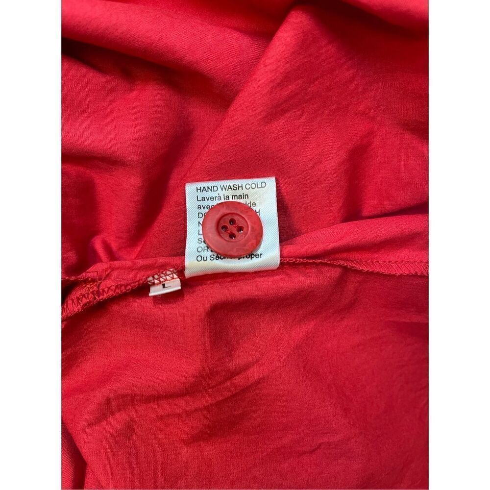NEW Anthropologie Little Yellow Button With A Flourish Red ShirtDress Size Large - Picture 10 of 12